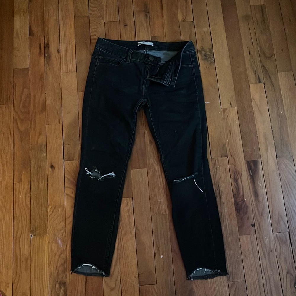 Free People Black Ripped Skinny Jeans